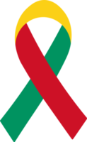 3D Flag of Guinea on a fabric ribbon. png