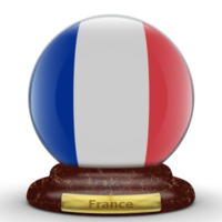 3D Flag of France on globe background. png