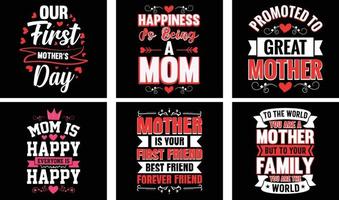 Mom T-shirt Design. Mother's Day t-shirt design bundle. Typography mom t-shirt design. vector