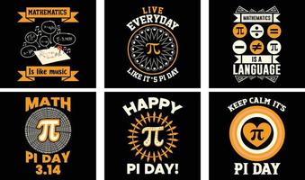 Pi Day T-shirt Design Bundle. Pi t-shirt. Math T shirt design. Pi day Vector Graphics