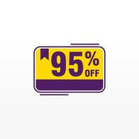 95 discount, Sales Vector badges for Labels, , Stickers, Banners, Tags, Web Stickers, New offer. Discount origami sign banner.