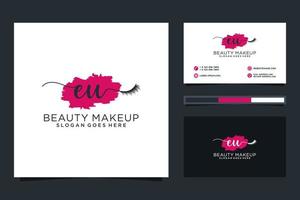 Initial EU Feminine logo collections and business card templat Premium Vector