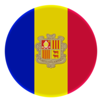 3d bandera de andorra en un círculo de avatar. png