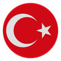 3d flagga av turkiye på avatar cirkel. png