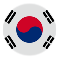 3d flagga av söder korea på avatar cirkel. png