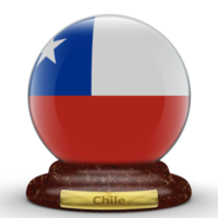 3d bandiera di chile su globo sfondo. png