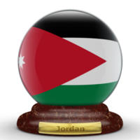 3D Flag of Jordan on globe background. png