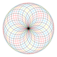 The abstract multi color circles stack. png