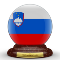 3D Flag of Slovenia on a globe background. png