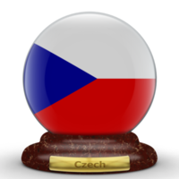 3D Flag of Czech on globe background. png