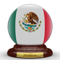 3d vlag van Mexico Aan wereldbol achtergrond. png
