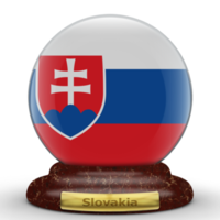 drapeau 3d de la slovaquie sur un fond de globe. png