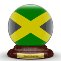 3d flagga av jamaica på klot bakgrund. png