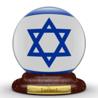 3D Flag of Israel on globe background. png