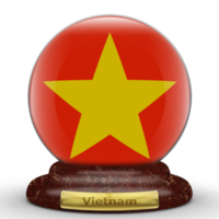 3D Flag of Vietnam on globe background. png