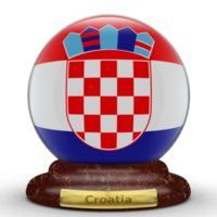 3D Flag of Croatia on globe background. png