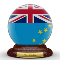 3D Flag of Tuvalu on a globe background. png