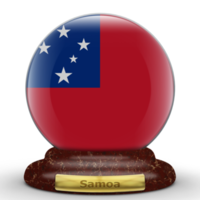 3D Flag of Samoa on a globe background. png