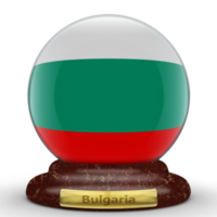 3D Flag of Bulgaria on globe background. png