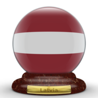 3D Flag of Latvia on globe background. png