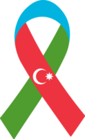 3d vlag van Azerbeidzjan Aan een kleding stof lintje. png