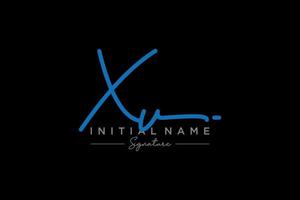 Initial XV signature logo template vector. Hand drawn Calligraphy lettering Vector illustration.