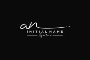 Initial AN signature logo template vector. Hand drawn Calligraphy lettering Vector illustration.