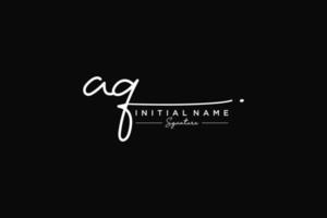 Initial AQ signature logo template vector. Hand drawn Calligraphy lettering Vector illustration.