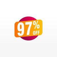 97 discount, Sales Vector badges for Labels, , Stickers, Banners, Tags, Web Stickers, New offer. Discount origami sign banner.