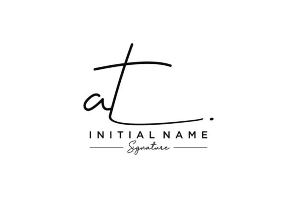 Initial AT signature logo template vector. Hand drawn Calligraphy lettering Vector illustration.