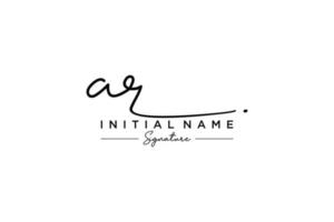 Initial AR signature logo template vector. Hand drawn Calligraphy lettering Vector illustration.