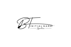 Initial BT signature logo template vector. Hand drawn Calligraphy lettering Vector illustration.