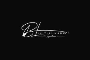 Initial BL signature logo template vector. Hand drawn Calligraphy lettering Vector illustration.