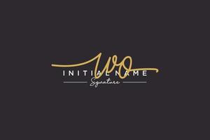 Initial WO signature logo template vector. Hand drawn Calligraphy lettering Vector illustration.