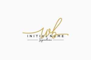 Initial WB signature logo template vector. Hand drawn Calligraphy lettering Vector illustration.