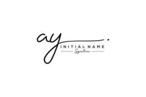 Initial AY signature logo template vector. Hand drawn Calligraphy lettering Vector illustration.