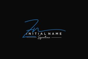 Initial ZN signature logo template vector. Hand drawn Calligraphy lettering Vector illustration.