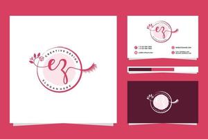 Initial EZ Feminine logo collections and business card templat Premium Vector