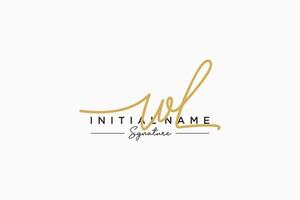 Initial WL signature logo template vector. Hand drawn Calligraphy lettering Vector illustration.