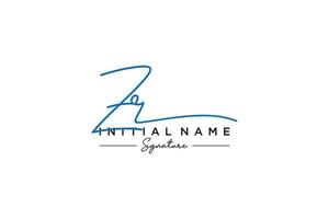 Initial ZR signature logo template vector. Hand drawn Calligraphy lettering Vector illustration.