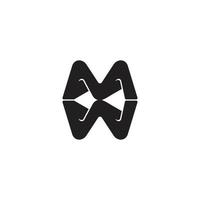 letter mw 3d linked logo vector