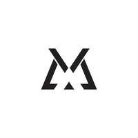 letter mk line triangle simple geometric flat logo vector