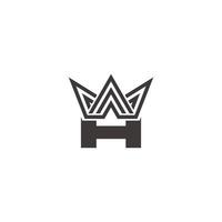 letter h triangle stripes crown geometric design logo vector