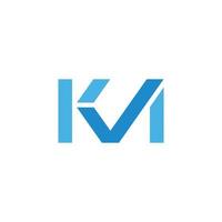 letters km simple check mark symbol geometric logo vector