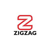 letter z zigzag outline simple logo vector