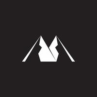 mountain symbol geometric simple negative space logo vector