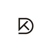 letter dk simple geometric line symbol logo vector