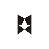 letter m down arrow simple geometric logo vector