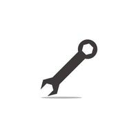 wrench shadow simple geometric design symbol vector