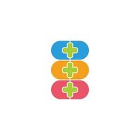 plus medical pills symbol vector